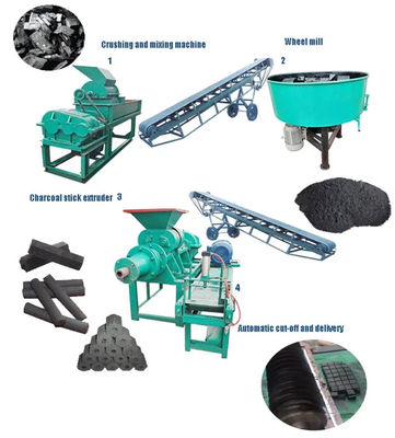 XDEM Maquina de prensado de briquetas de carbón Coco Husk Maquinaria de fabricación de briquetas de madera Línea de producción de extrusoras de carbón