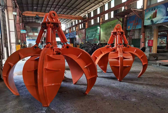 Fabrica de color naranja personalizado Peel Grab Excavator Attachment Q355B Agarre hidráulico para girar