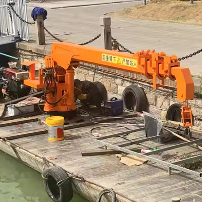 Grúas flotantes Telescópicas con rayo fijo Grúa hidráulica para buques y barcos pesqueros desde el muelle