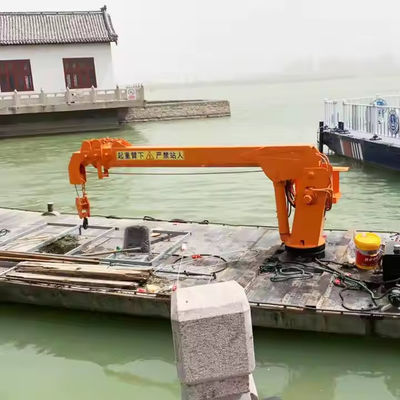 Grúas flotantes Telescópicas con rayo fijo Grúa hidráulica para buques y barcos pesqueros desde el muelle