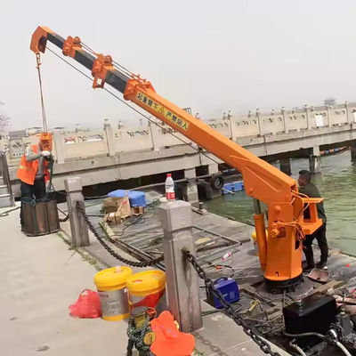 Grúas flotantes Telescópicas con rayo fijo Grúa hidráulica para buques y barcos pesqueros desde el muelle