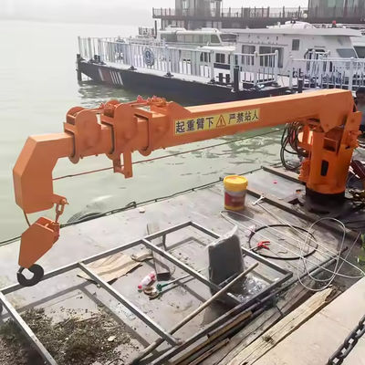 Grúas flotantes Telescópicas con rayo fijo Grúa hidráulica para buques y barcos pesqueros desde el muelle