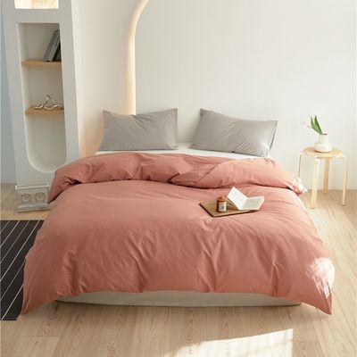 Coral suave natural de alto hilo de algodón cubierta de edredón ropa de cama juego de almohada caja de acolchado