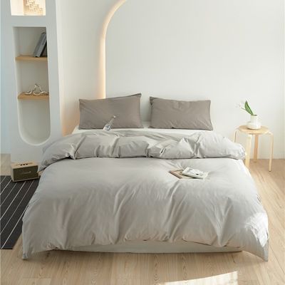 Beige 100% de algodón puro de grapa larga cubierta de colcha ropa de cama conjunto de artículos para el hogar ropa de cama