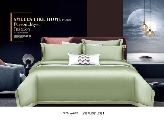 Color verde claro de algodón egipcio, cubierta de colchoneta, ropa de cama, ropa de cama textil