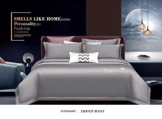 Cama de cama de algodón egipcio de plata sólida