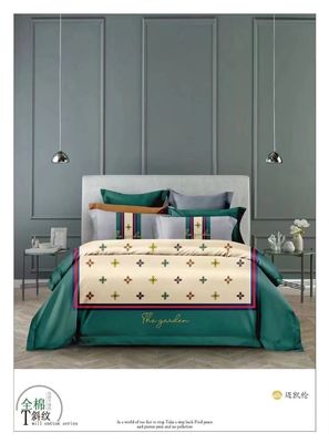 Diseño de moda 100% de algodón de grapa larga Impresión reactiva Personalizar ropa de cama Conjunto de textiles para el hogar