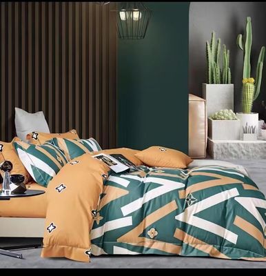 Impresión reactiva de algodón puro Cubierta de edredón Set de ropa de cama