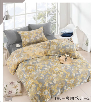 Set de ropa de cama de color algodón de color gris y amarillo Jacquard