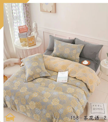 Conjunto de ropa de cama de algodón de tamaño reducido Cubierta de edredón Sillón de cama Casión de almohada Sillón ajustado