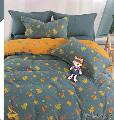 Salud y Confort 100% Lavado Peinado Color de algodón Tejido Doble Jacquard Set de ropa de cama Cubierta de edredón Sillón de cama Sillón ajustado