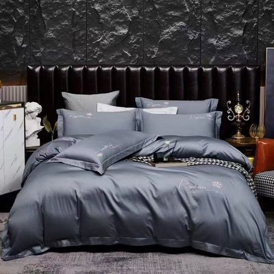 100S de algodón egipcio bordado cubierta de edredón ropa de cama conjunto para el hogar producto textil tamaño personalizado