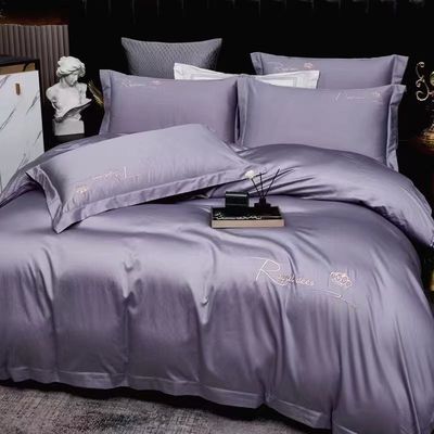 100S de algodón egipcio bordado cubierta de edredón ropa de cama conjunto para el hogar producto textil tamaño personalizado