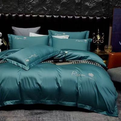 100S de algodón egipcio bordado cubierta de edredón ropa de cama conjunto para el hogar producto textil tamaño personalizado
