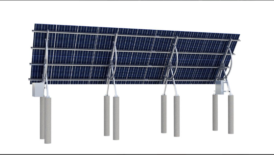Panel solar galvanizado montado en tierra soporte y bloqueo seguro antirrobo, adaptación de módulos fotovoltaicos de 300W-20kW Equipo de montaje fotovoltaico al aire libre