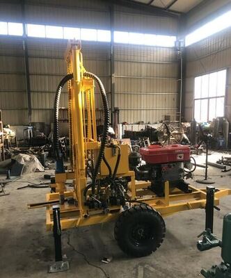 Perforadora hidráulica de pozos de agua diesel YZ50-150H Chasis opcional con ruedas/orugas Plataforma de perforación de pozos de profundidad de 210 m Equipo de perforación de agua con velocidad variable de diámetro máximo de 400 mm para riego agrícola