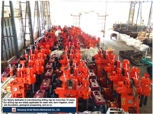Plataforma de perforación de exploración geológica portátil XY-1A-4H Máquina de extracción de muestras de roca con alimentación hidráulica de 150 m Bomba de lodo integrada con motor diesel para estudio de construcción en montañas y llanuras