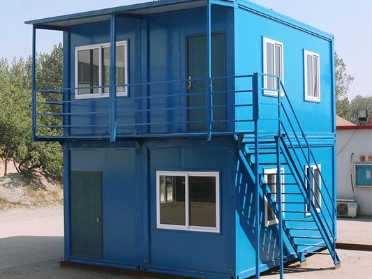 La casa de dos pisos del envase prefabricó la pintura galvanizada de la inmersión caliente de los hogares