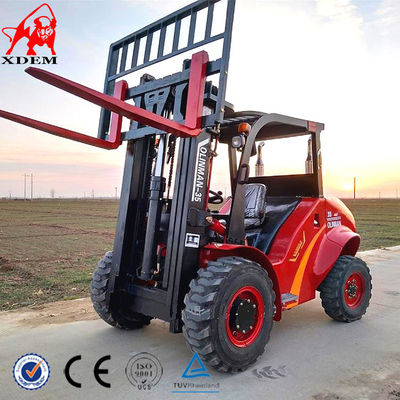 carretilla elevadora de Off Road de la maquinaria de la logística de la carretilla elevadora del terreno áspero de 3.5t 4WD pequeña